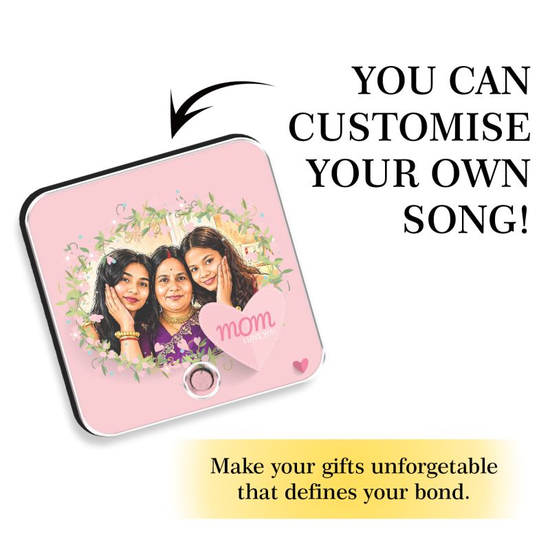 Personalized Mom Photo Musical Fridge Magnet Rechargeable Audio Gift